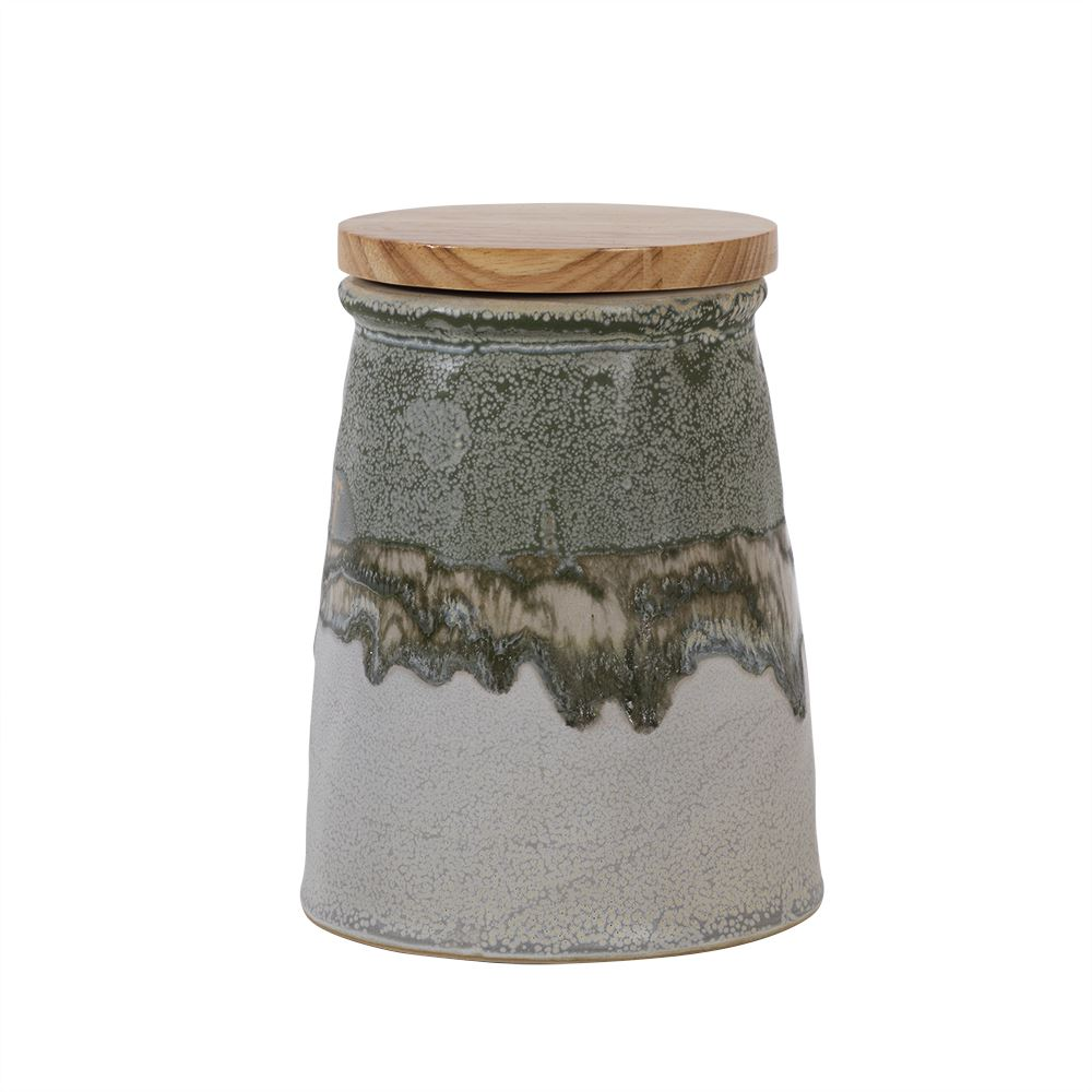 צנצת קרמיקה גדולה ירוקה